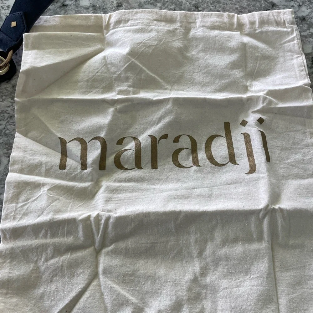 Maradji Hobo Fanny pack/crossbody suede leather navy blue bag with dust bag NWT